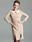  ts estilo vintage vestido justo de lapela (2 cores)