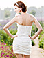  Sheath/ Column One Shoulder Short/ Mini Taffeta Wedding Dress