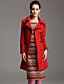 TS Ruffle Lapel Wool Blend Pea Coat