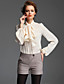  ts Vintage-Stil Fliege große Laterne Ärmel Bluse Shirt