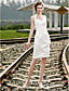  Sheath/ Column Halter Short/ Mini Satin Wedding Dress