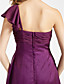  Sheath/ Column Sleeveless One Shoulder Knee-length Chiffon Bridesmaid Dress
