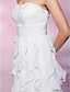  라인 strapless 무릎 길이 쉬폰 레이스 칵테일 드레스