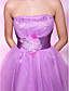  A-line Strapless Knee-length Tulle And Stretch Satin Cocktail Dress