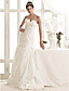  Charming A-line Strapless Sweep/ Brush Train Taffeta Wedding Dress