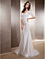  Trumpet/Mermaid V-neck Sweep/Brush Train Lace Wedding Dress
