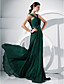  A-line Straps Court Train Chiffon Evening Dress