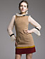  TS Tri Color Long Wool Blended Dress