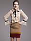  TS Tri Color Long Wool Blended Skirt