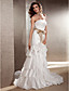  Trumpet/Mermaid Strapless with Sashes Chapel Train Taffeta Wedding Dress