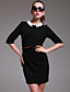  TS Simplicity White Lapel Elastic Dress
