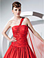  Ball Gown One Shoulder Floor-length Taffeta Prom Dress