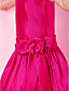  A-line Taffeta Asymmetrical Flower Girl Dress With Straps