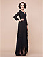  A-line V-neck Asymmetrical Chiffon And Matte Satin Mother Of The Bride Dress