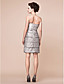  Sheath/Column Strapless Knee-length Taffeta Mother Of The Bride Dress With A Wrap