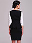  ts eenvoud contrast 3/4 mouw schede jurk