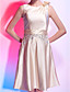  A-line Jewel Neck Knee-length Stretch Satin Cocktail Dress