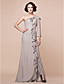  Sheath/Column One Shoulder Floor-length Chiffon And Stretch Satin Mother Of The Bride Dress