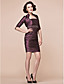  Sheath/Column Spaghetti Strap Short/Mini Taffeta Mother Of The Bride Dress