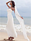  Sheath/ Column Sweetheart Ankle-length Chiffon Wedding Dress With A Wrap