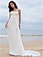  Sheath/Column Sweetheart Court Train Chiffon Wedding Dress