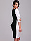  ts eenvoud contrast 3/4 mouw schede jurk