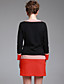  TS Round Neck Color block Button Dress