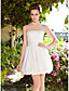  A-line Strapless Short Mini Satin Wedding Dress