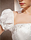  A-line Square Neck Sweep/Brush Train Taffeta Wedding Dress