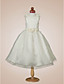  Ball Gown V-neck Tea-length Satin Flower Girl Dress