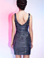  Sheath/Column Short/Mini Sequined Cocktail Dress With Straps