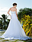  Empire Sheath/Column Strapless Chiffon And Lace Wedding Dress