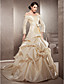  A-line Off-the-shoulder Court Train Taffeta Wedding Dress