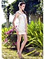  Sheath/Column Short/Mini Satin Wedding Dress With 3D Florals