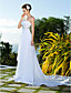  Empire Sheath/Column Strapless Chiffon And Lace Wedding Dress