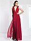  Sheath/ Column V-neck Floor-length Chiffon Evening Dress