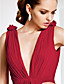  Sheath/ Column V-neck Floor-length Chiffon Evening Dress