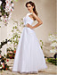  A-line Spaghetti Straps Floor-length Tulle Wedding Dress