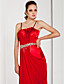  Sheath/ Column Spaghetti Straps Floor-length Charmeuse Chiffon Evening Dress