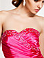  Asymmetrical Sweetheart Neck Stretch Satin Evening Dress
