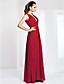  Sheath/ Column V-neck Floor-length Chiffon Evening Dress