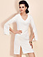  TS Simplicity Open-Slit V-neck Dress
