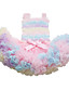  multi-color strik meisje rok set met ruches