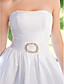  A-line Strapless Ankle-length Taffeta Wedding Dress