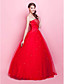  Ball Gown Strapless Sweetheart Floor-length Satin Tulle Evening Dress
