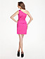  Sheath/Column One shoulder Short/Mini Stain Bridesmaid Dress