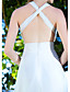  Sheath/Column Straps Sweep / Brush Train Chiffon Wedding Dress