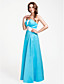  A-line Strapless Floor-length Satin Bridesmaid Dress