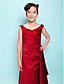  A-line Scoop Floor-length Satin Junior Bridesmaid Dress