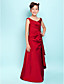  A-line Scoop Floor-length Satin Junior Bridesmaid Dress
